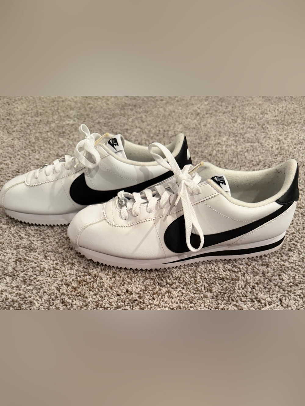 NEW Nike White and Black Classic Cortez Athletic Shoes